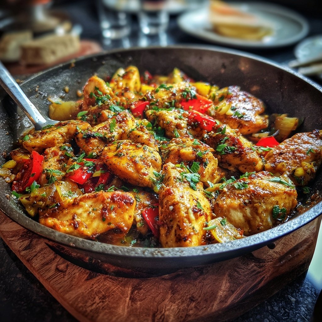 Kalorienarme Hähnchenpfanne Mit Zitronen Knoblauch Sauce