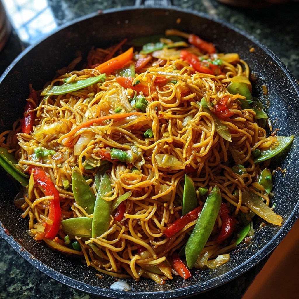 Asiatische Nudelpfanne mit Gemüse