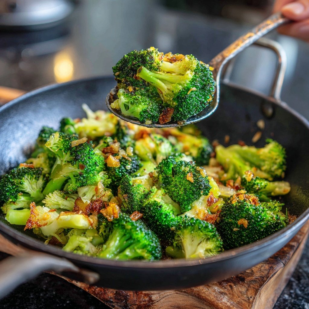 Brokkoli Pfanne Mit Knoblauch