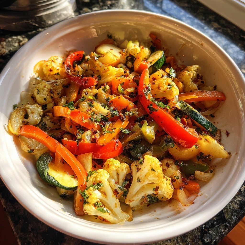 Abendessen mit vegetarischer Pfanne