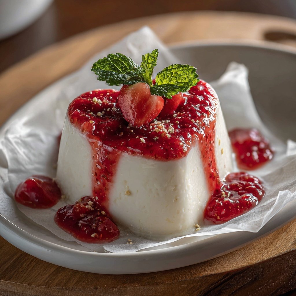 Panna Cotta mit Erdbeerherz