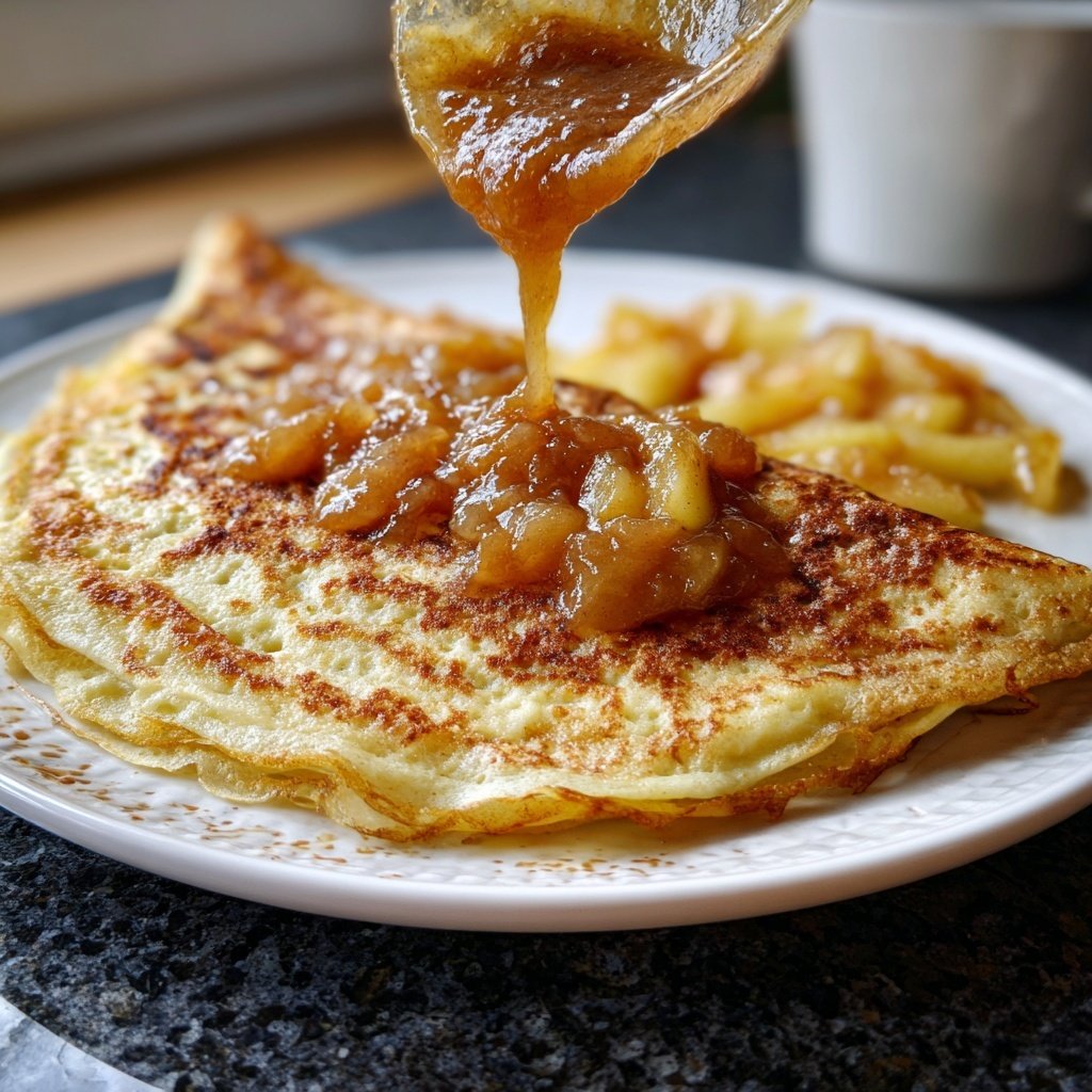 Pfannkuchen mit Apfelmus